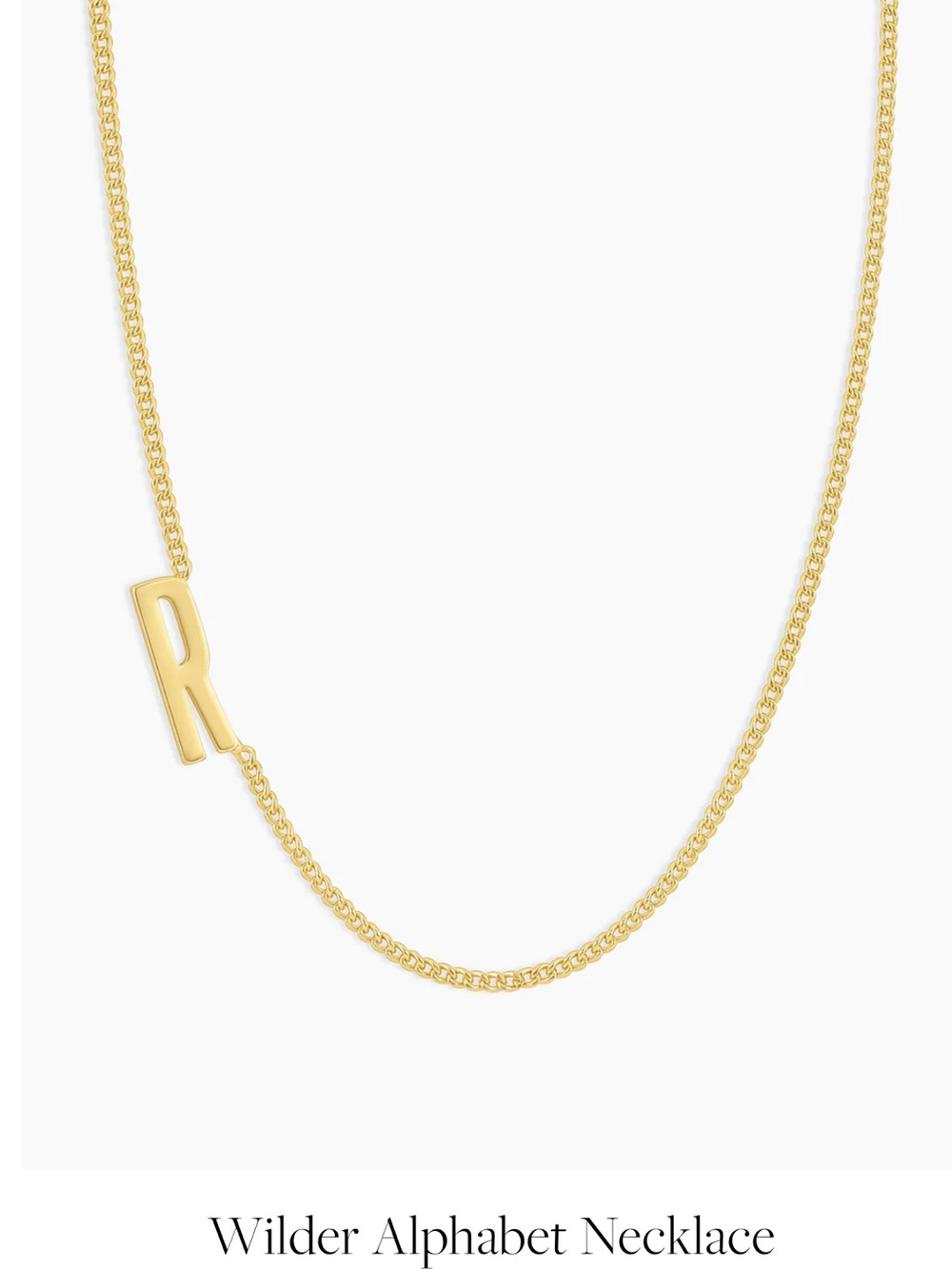 ✨Gorjana Wilder Alphabet R Gold Plated Initial Necklace